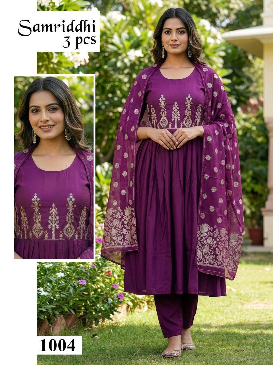 Samriddhi Malviken Roman Silk Readymade Anarkali Suits Supplier