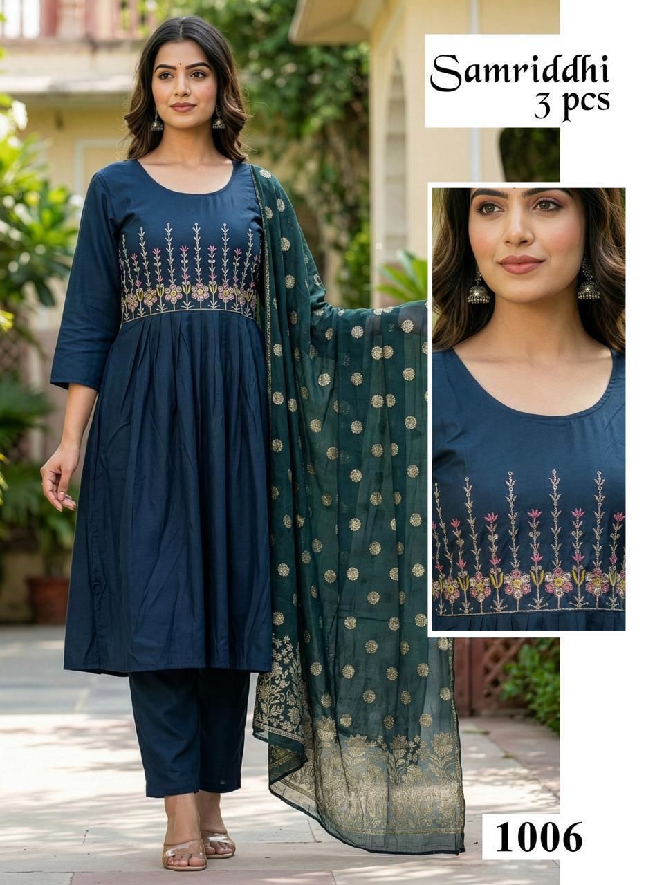 Samriddhi Malviken Roman Silk Readymade Anarkali Suits Supplier