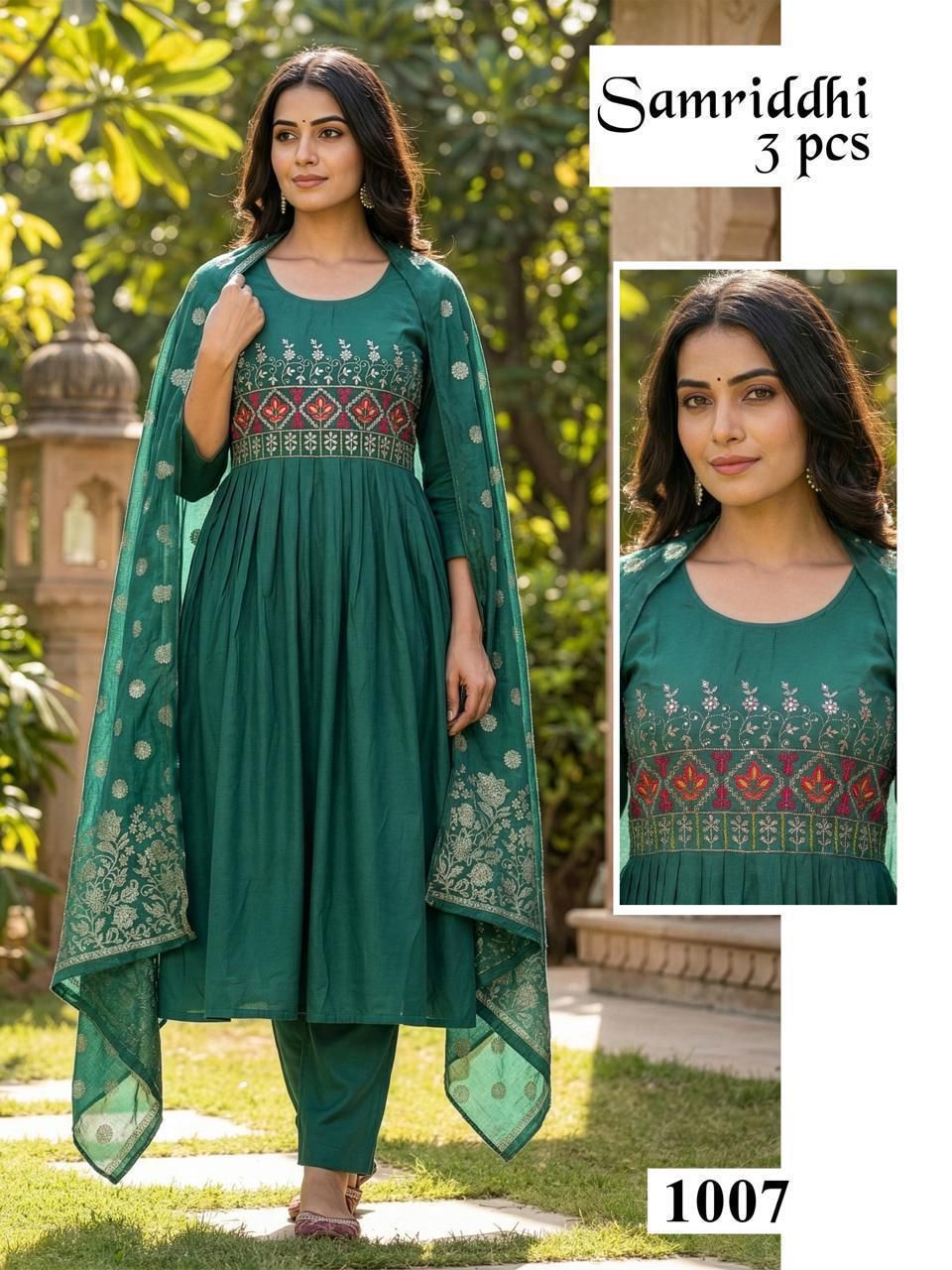 Samriddhi Malviken Roman Silk Readymade Anarkali Suits Supplier