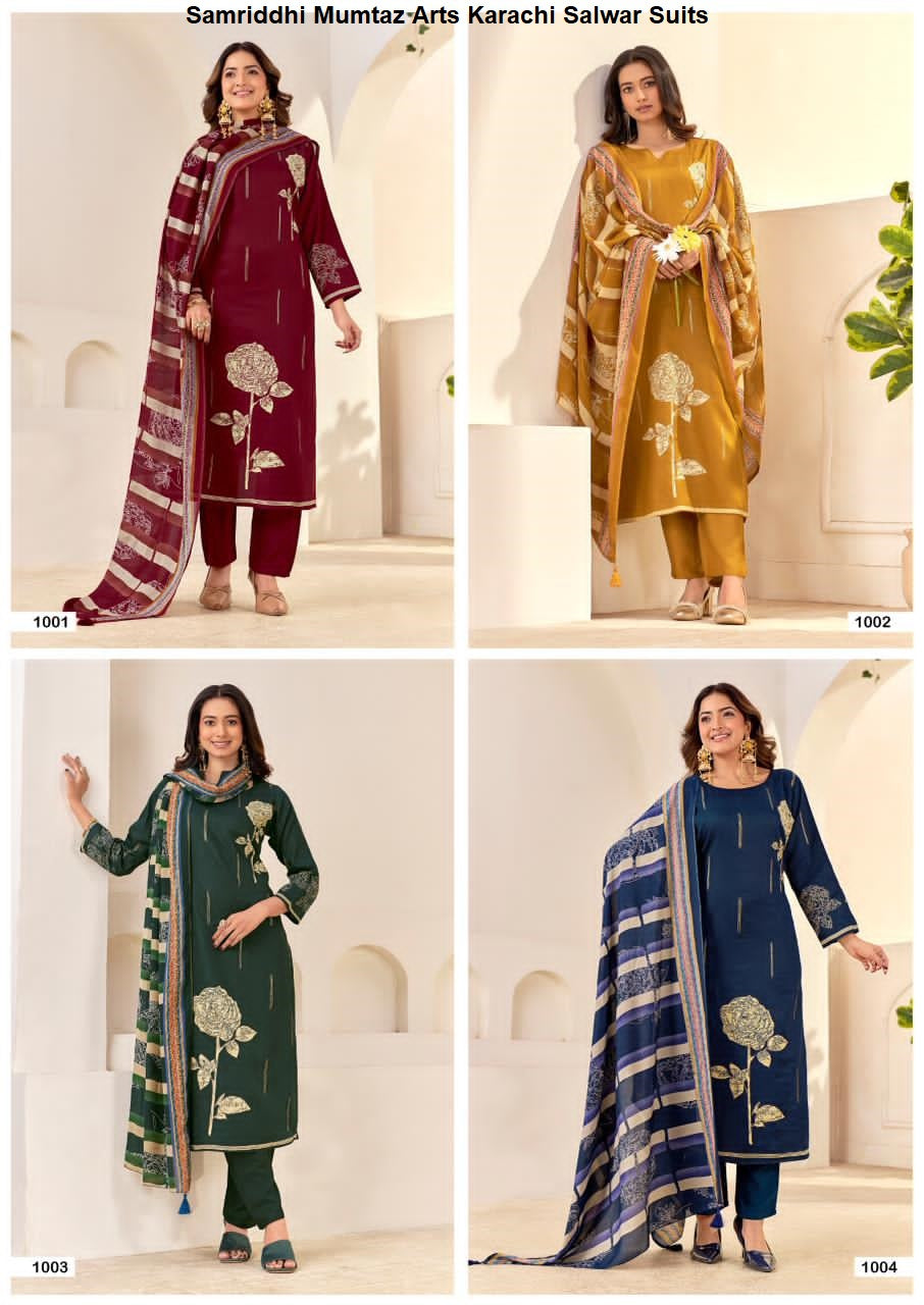 Samriddhi Mumtaz Arts Viscose Jam Karachi Salwar Suits Exporter India
