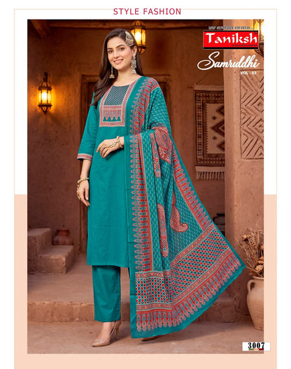 Samriddhi Vol 3 Taniksh Dhabu Cotton Readymade Pant Style Suits Supplier India
