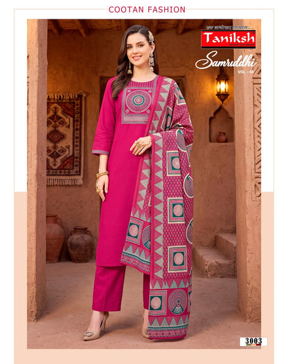Samriddhi Vol 3 Taniksh Dhabu Cotton Readymade Pant Style Suits Supplier India