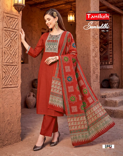 Samriddhi Vol 3 Taniksh Dhabu Cotton Readymade Pant Style Suits Supplier India