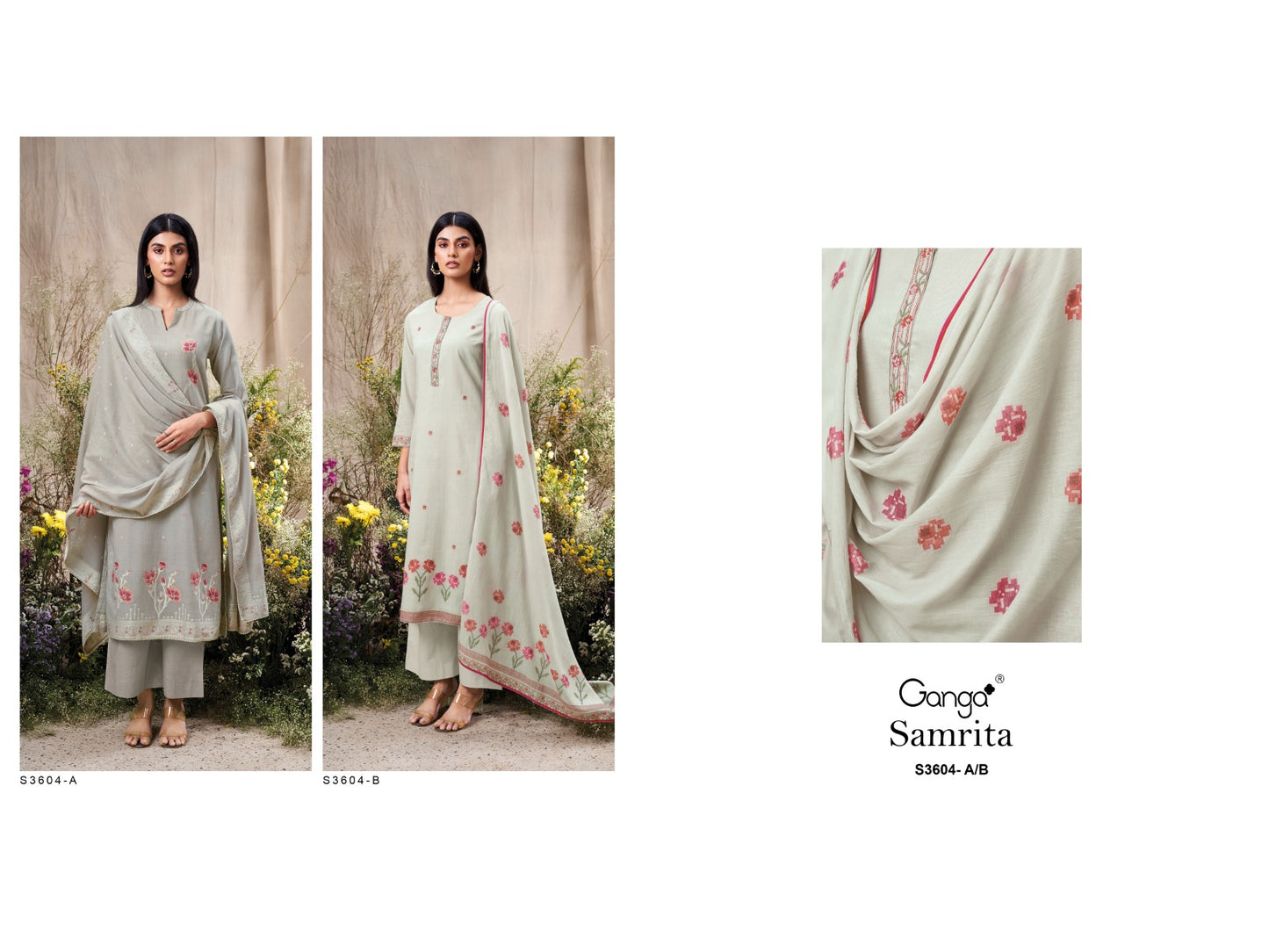 Samrita 3604 Ganga Premium Cotton Plazzo Style Suits Wholesaler Gujarat