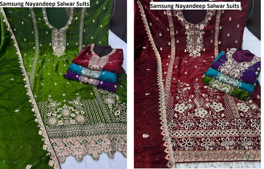 Samsung Nayandeep Satin Salwar Suits Wholesaler India