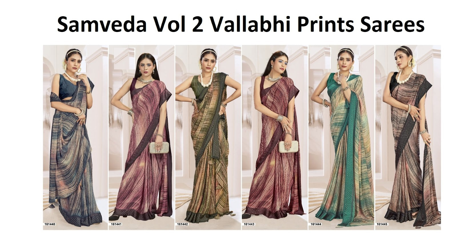 Samveda Vol 2 Vallabhi Prints Georgette Sarees Wholesaler Gujarat