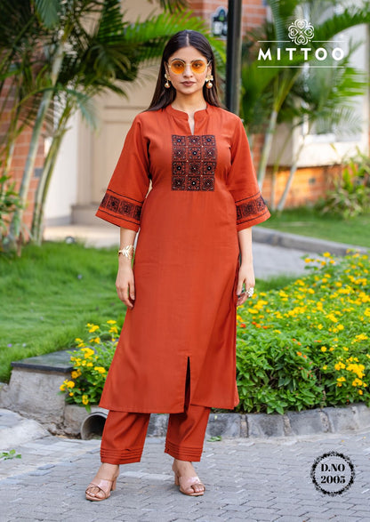 Samyaa Mittoo Viscose Weaving Kurti Pant Set Manufacturer India
