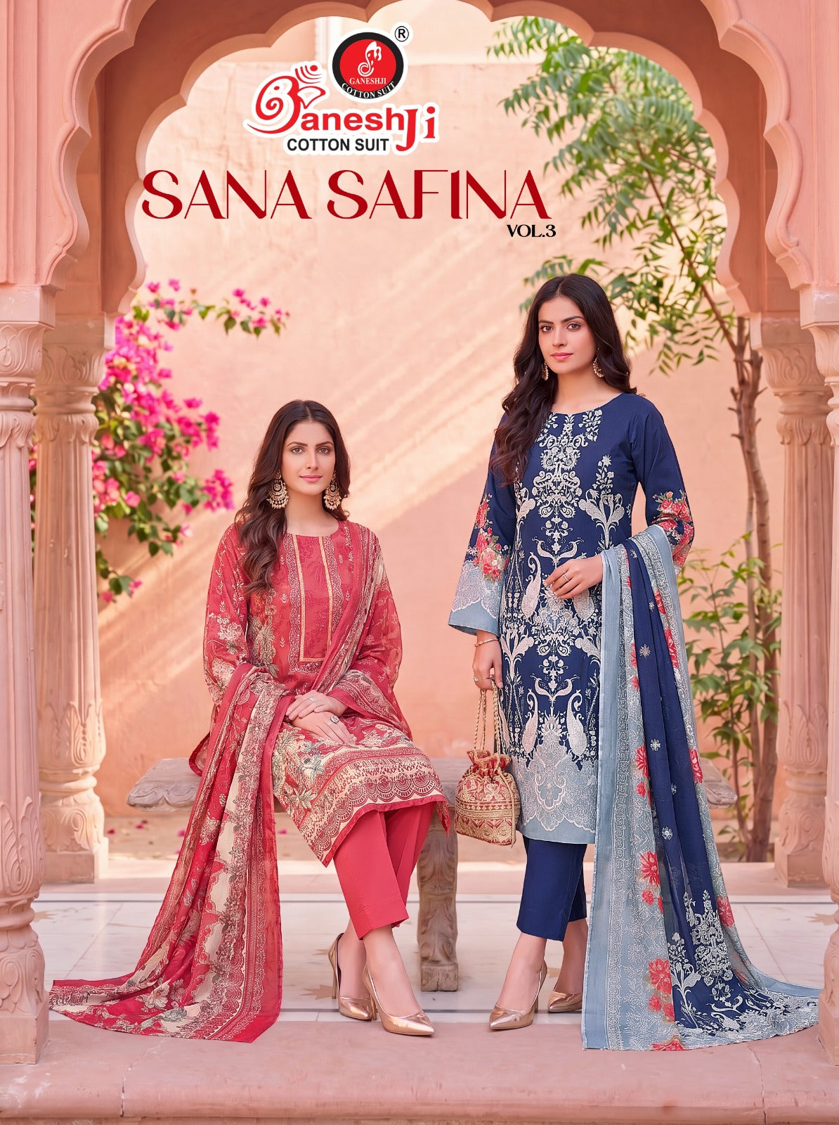 Sana Safina Vol 3 Ganeshji Cotton Karachi Salwar Suits Supplier Gujarat