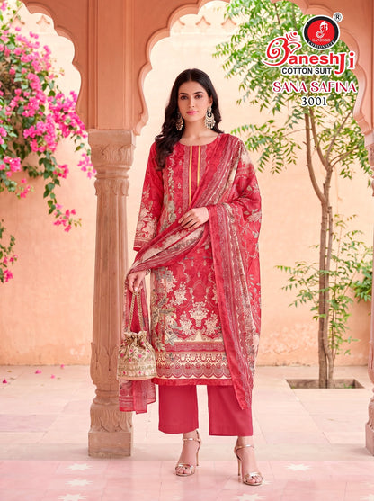 Sana Safina Vol 3 Ganeshji Cotton Karachi Salwar Suits Supplier Gujarat