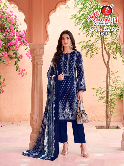 Sana Safina Vol 3 Ganeshji Cotton Karachi Salwar Suits Supplier Gujarat
