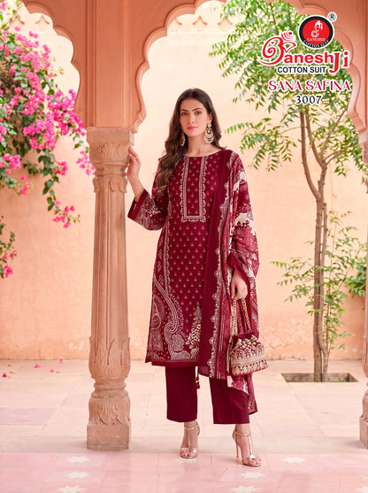 Sana Safina Vol 3 Ganeshji Cotton Karachi Salwar Suits Supplier Gujarat