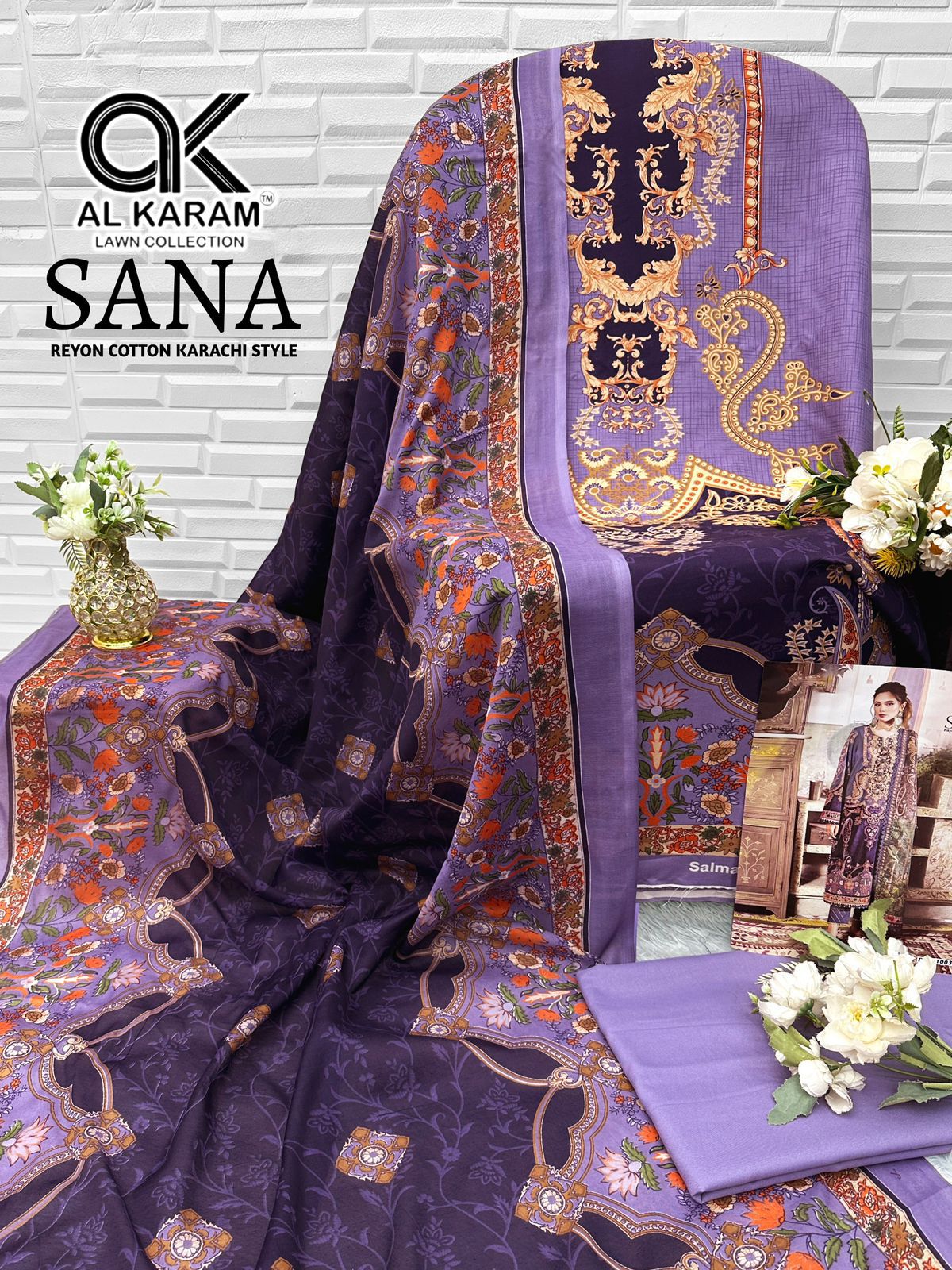 Sana Al Karam Reyon Karachi Salwar Suits Wholesale Rate
