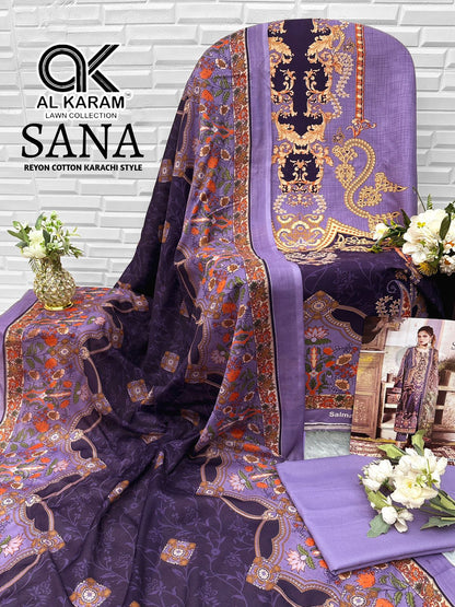 Sana Al Karam Reyon Karachi Salwar Suits Wholesale Rate