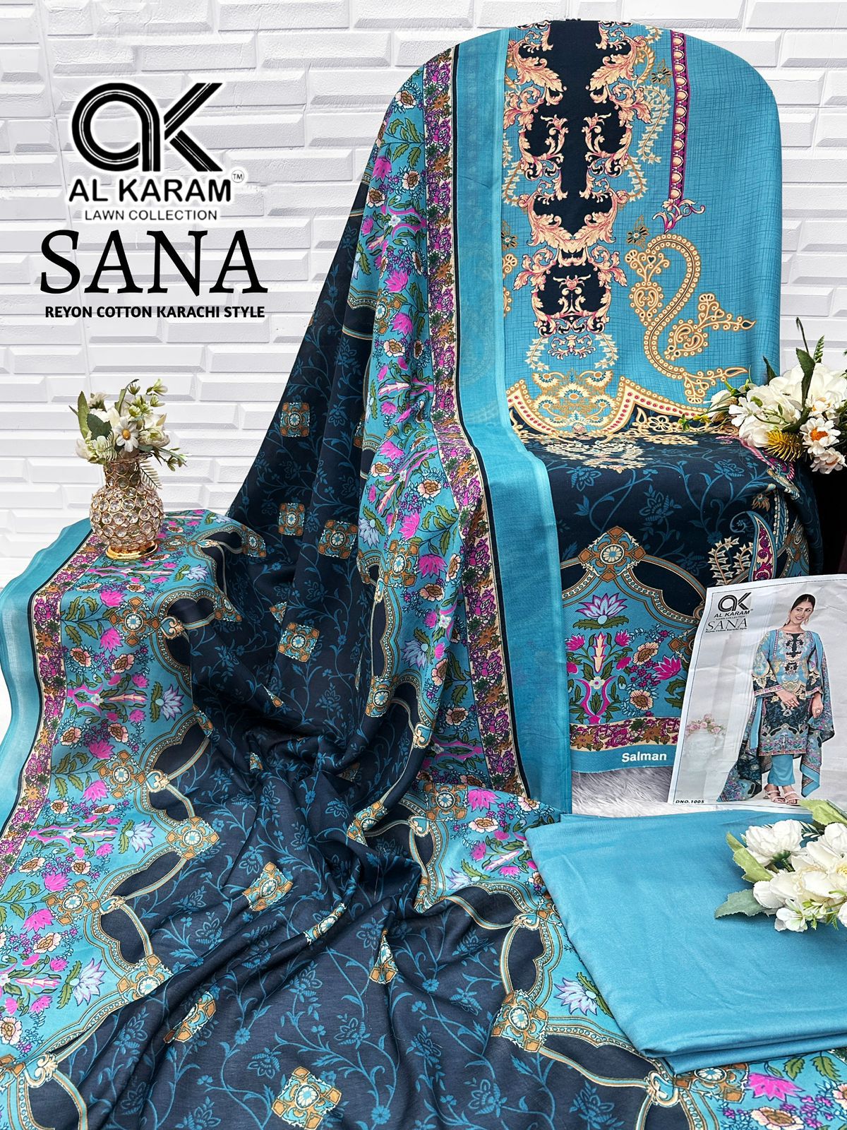 Sana Al Karam Reyon Karachi Salwar Suits Wholesale Rate