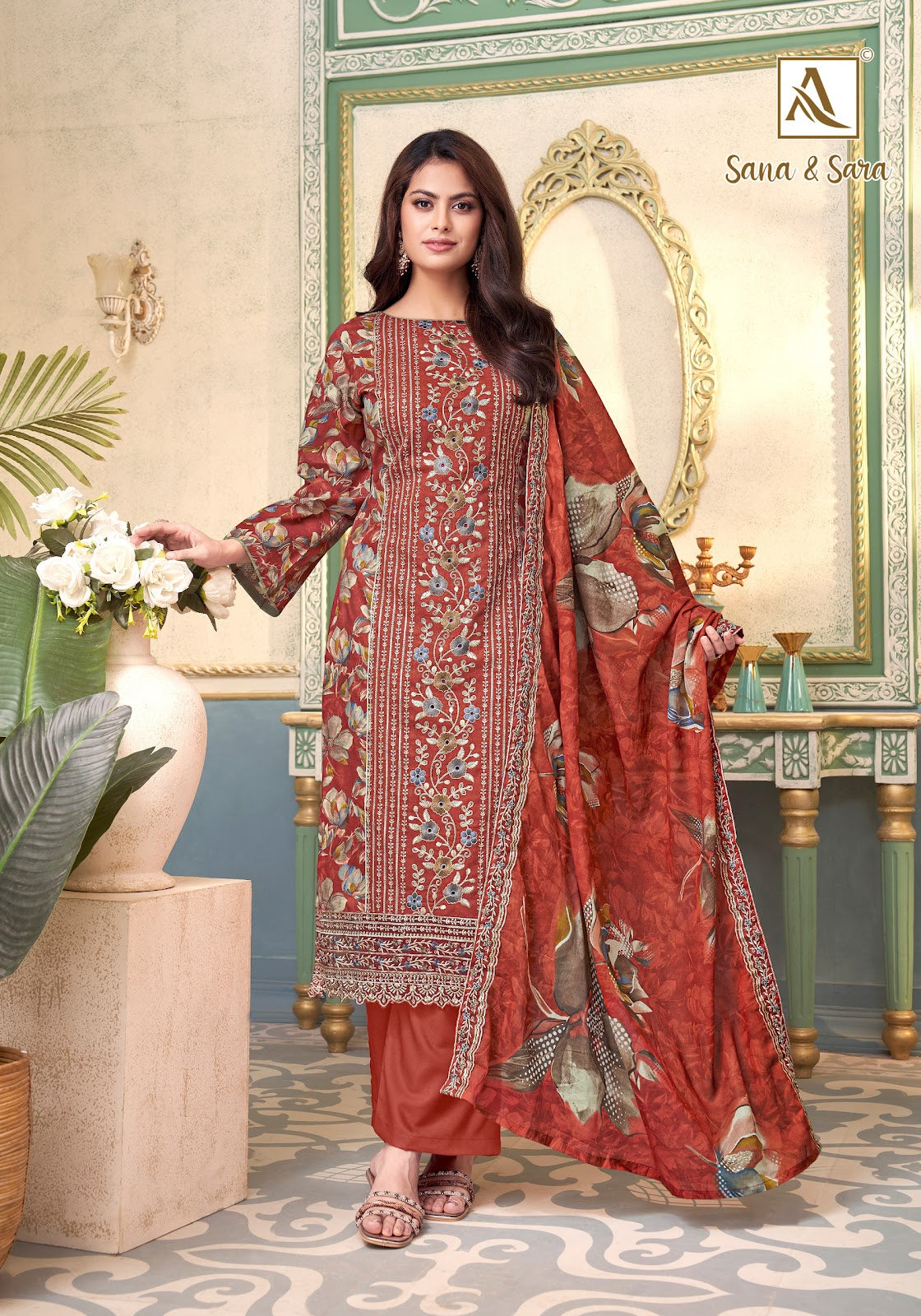 Sana And Sara Alok Cambric Cotton Karachi Salwar Suits Exporter Gujarat