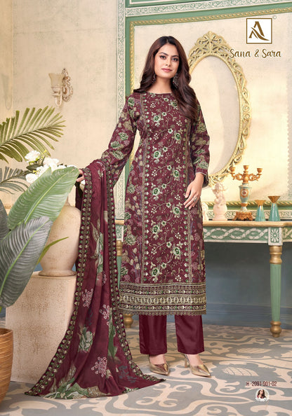 Sana And Sara Alok Cambric Cotton Karachi Salwar Suits Exporter Gujarat