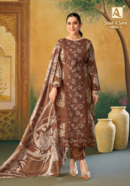 Sana And Sara Edition 2 Alok Cambric Cotton Karachi Salwar Suits Supplier India