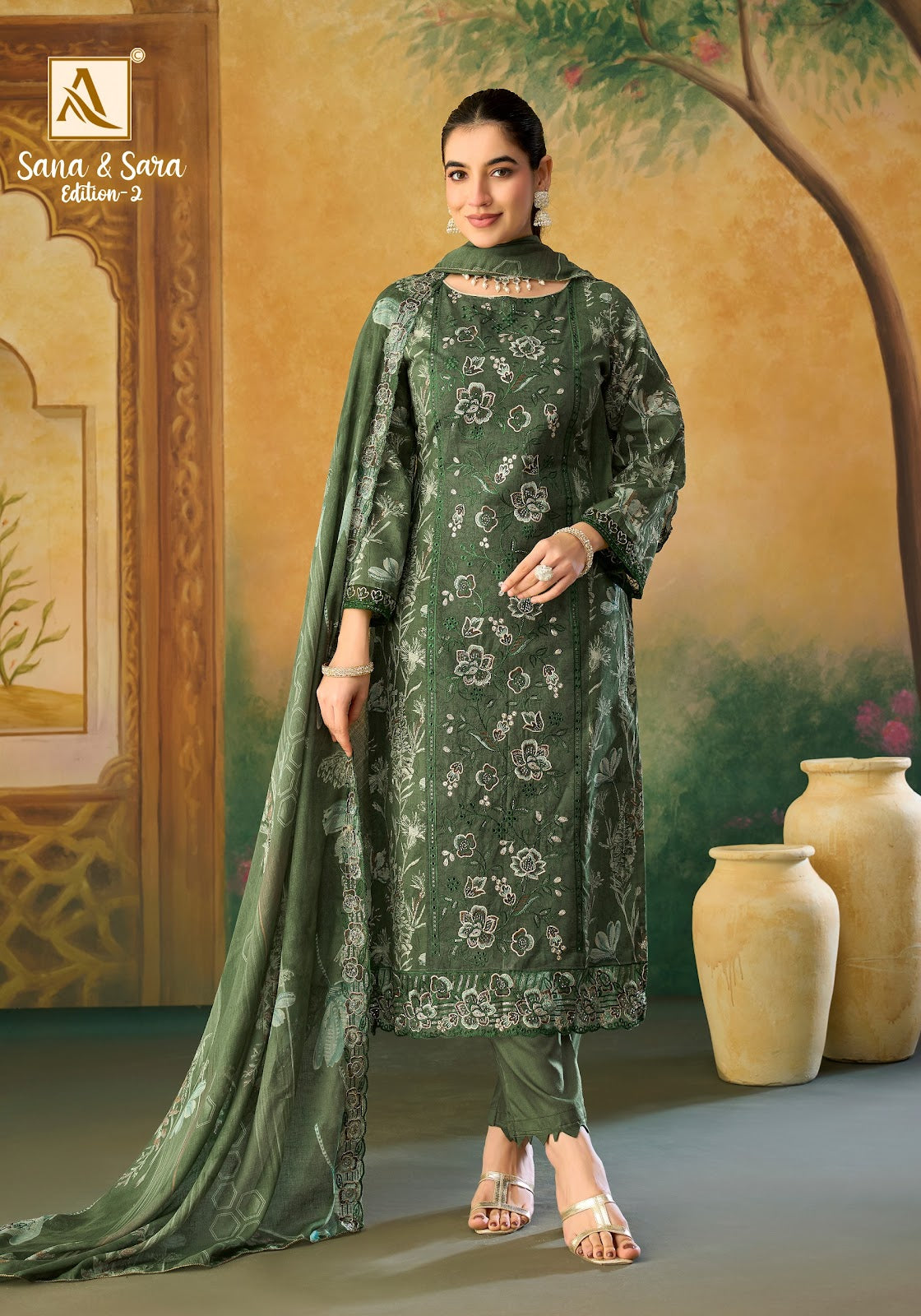 Sana And Sara Edition 2 Alok Cambric Cotton Karachi Salwar Suits Supplier India