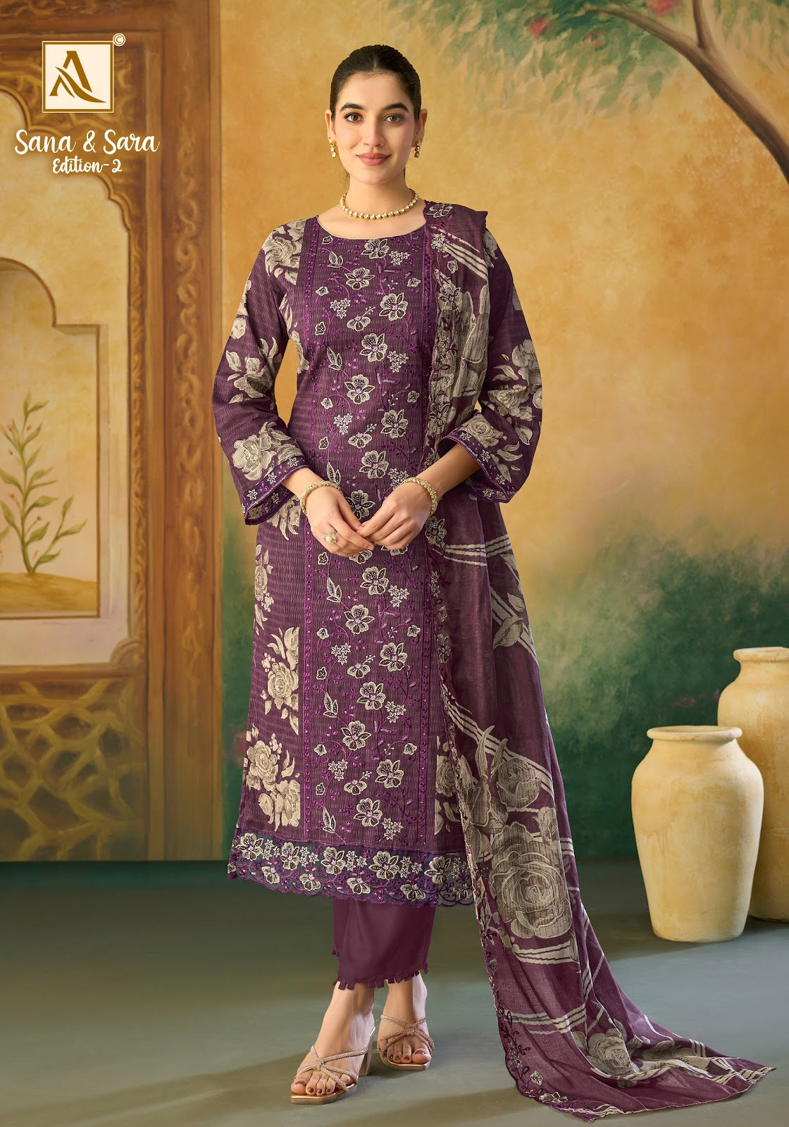 Sana And Sara Edition 2 Alok Cambric Cotton Karachi Salwar Suits Supplier India