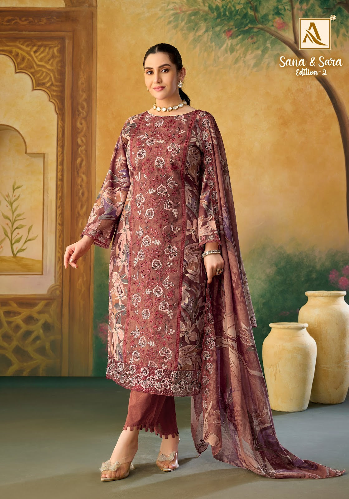 Sana And Sara Edition 2 Alok Cambric Cotton Karachi Salwar Suits Supplier India