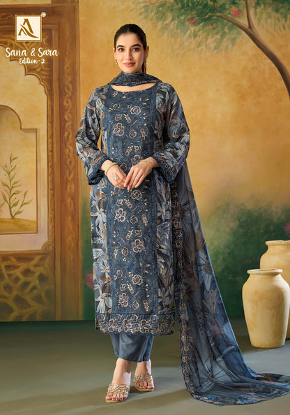 Sana And Sara Edition 2 Alok Cambric Cotton Karachi Salwar Suits Supplier India