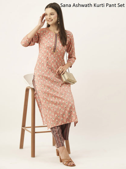 Sana Ashwath Rayon 18Kg Kurti Pant Set Exporter