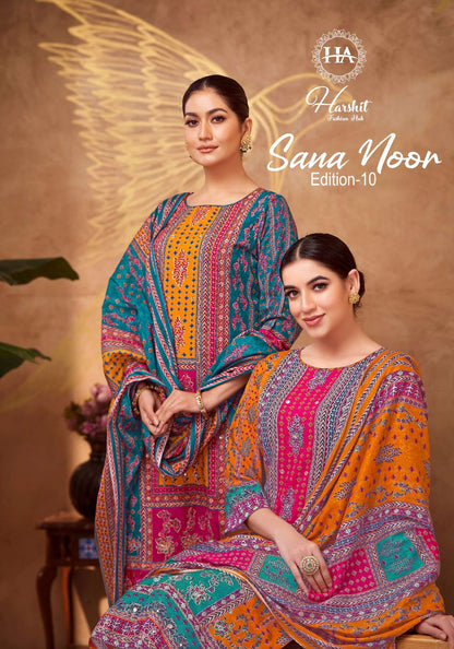 Sana Noor Edition 10 Harshit Fashion Reyon Karachi Salwar Suits Exporter Gujarat