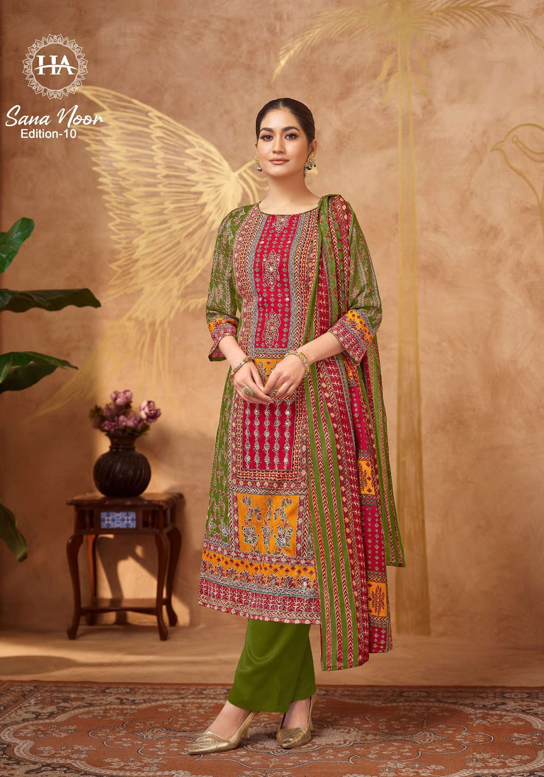 Sana Noor Edition 10 Harshit Fashion Reyon Karachi Salwar Suits Exporter Gujarat