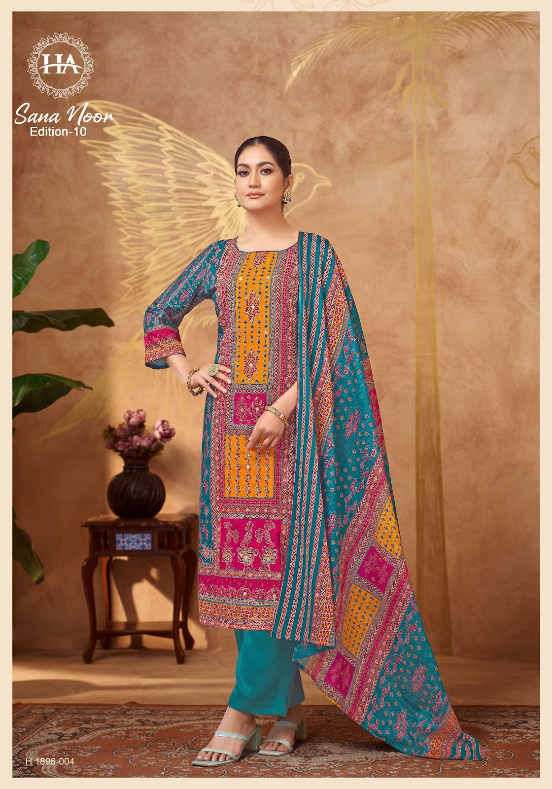 Sana Noor Edition 10 Harshit Fashion Reyon Karachi Salwar Suits Exporter Gujarat