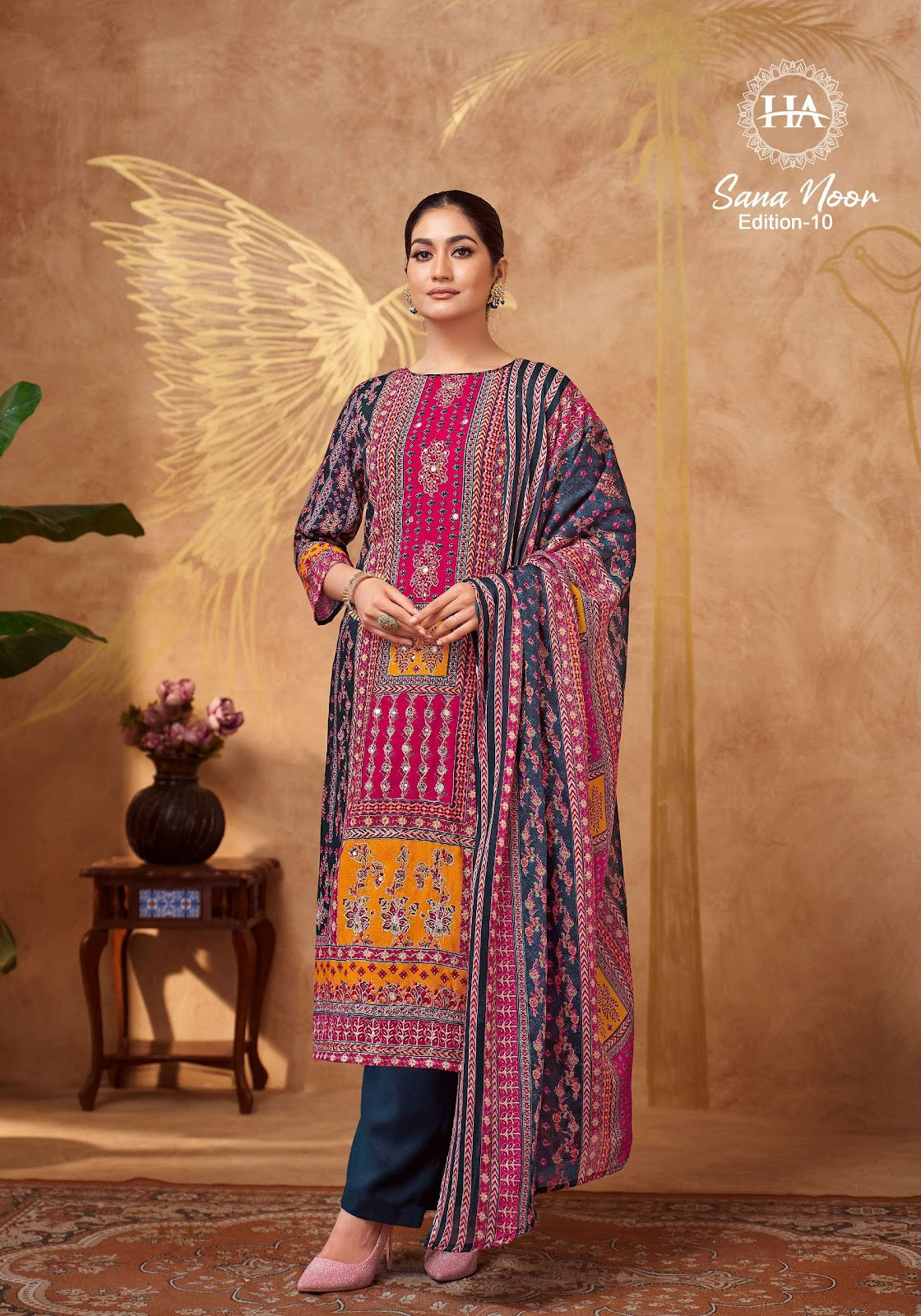 Sana Noor Edition 10 Harshit Fashion Reyon Karachi Salwar Suits Exporter Gujarat
