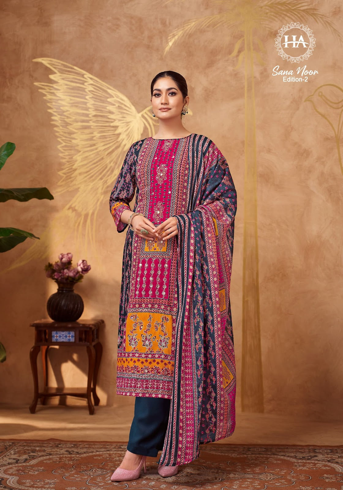 Sana Noor Edition 2 Harshit Fashion Viscose Reyon Karachi Salwar Suits Supplier India