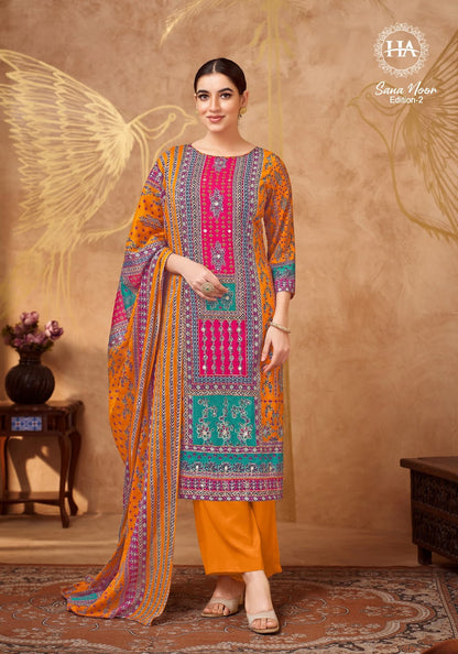 Sana Noor Edition 2 Harshit Fashion Viscose Reyon Karachi Salwar Suits Supplier India