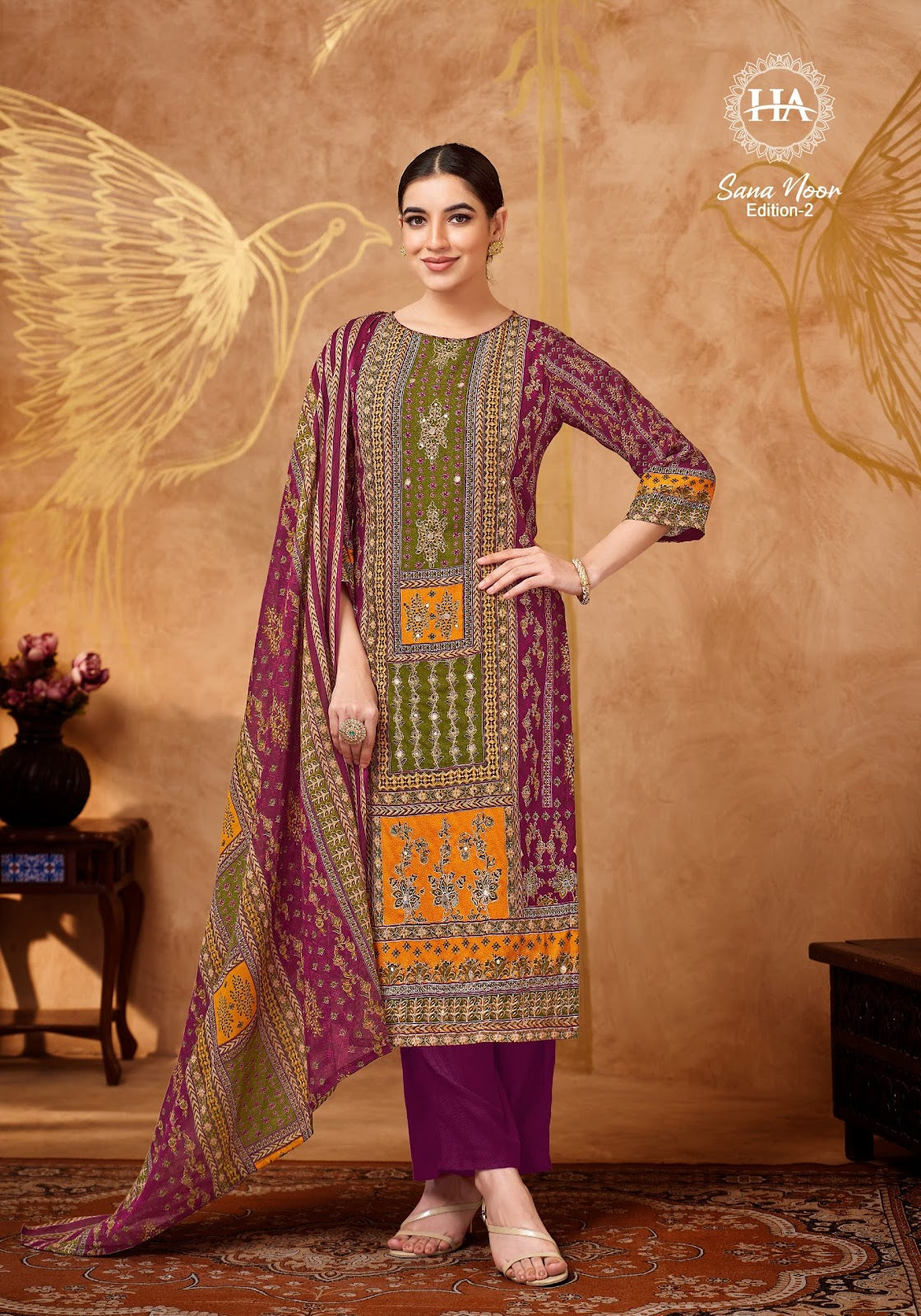 Sana Noor Edition 2 Harshit Fashion Viscose Reyon Karachi Salwar Suits Supplier India