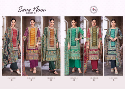 Sana Noor Edition 5 Harshit Fashion Viscose Reyon Karachi Salwar Suits Manufacturer Gujarat
