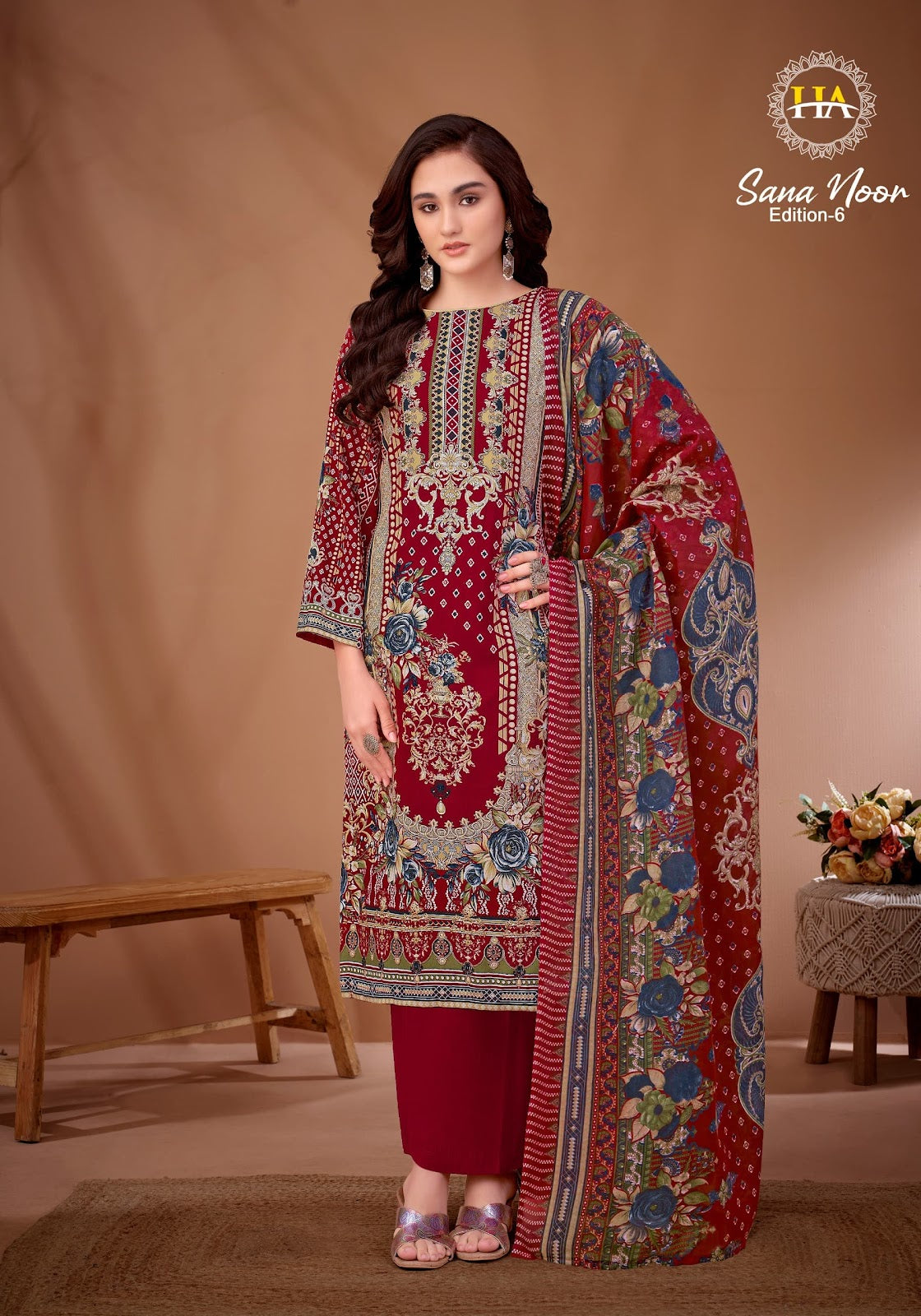 Sana Noor Edition 6 Harshit Fashion Viscose Reyon Karachi Salwar Suits Manufacturer Ahmedabad