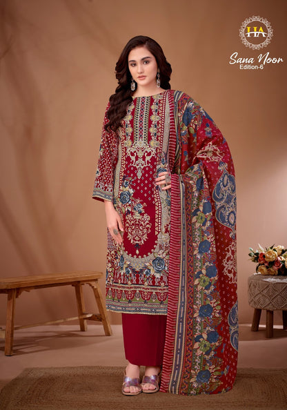 Sana Noor Edition 6 Harshit Fashion Viscose Reyon Karachi Salwar Suits Manufacturer Ahmedabad