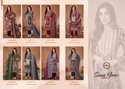 Sana Noor Edition 6 Harshit Fashion Viscose Reyon Karachi Salwar Suits Manufacturer Ahmedabad