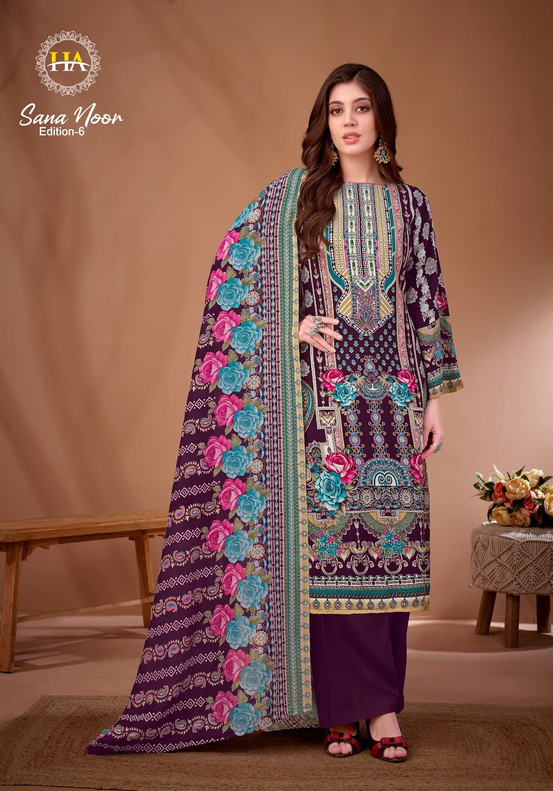 Sana Noor Edition 6 Harshit Fashion Viscose Reyon Karachi Salwar Suits Manufacturer Ahmedabad