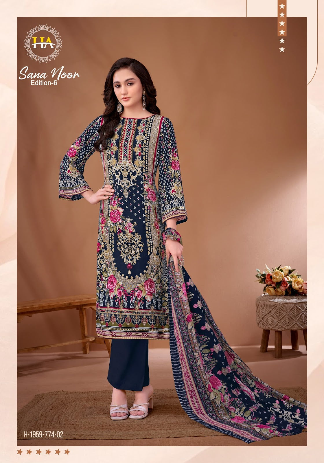Sana Noor Edition 6 Harshit Fashion Viscose Reyon Karachi Salwar Suits Manufacturer Ahmedabad