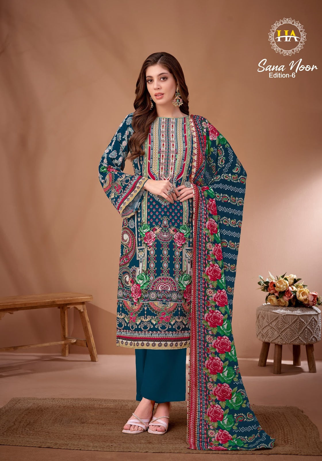 Sana Noor Edition 6 Harshit Fashion Viscose Reyon Karachi Salwar Suits Manufacturer Ahmedabad
