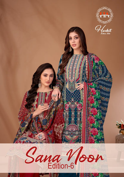Sana Noor Edition 6 Harshit Fashion Viscose Reyon Karachi Salwar Suits Manufacturer Ahmedabad