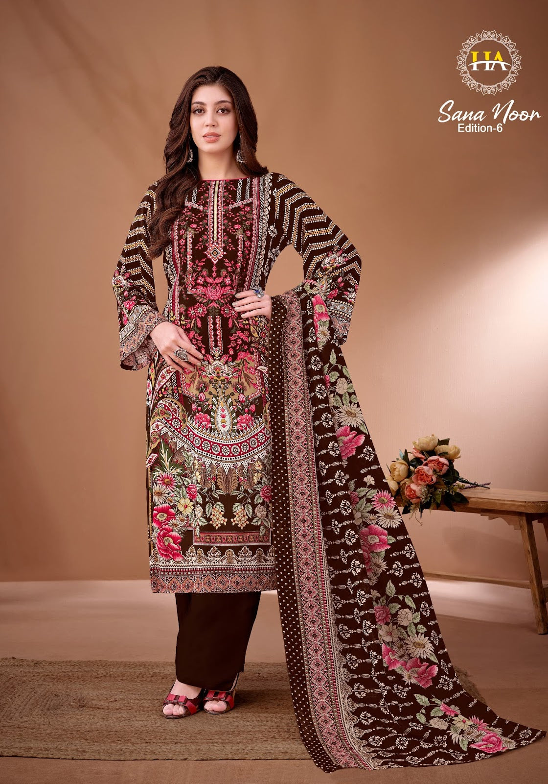 Sana Noor Edition 6 Harshit Fashion Viscose Reyon Karachi Salwar Suits Manufacturer Ahmedabad