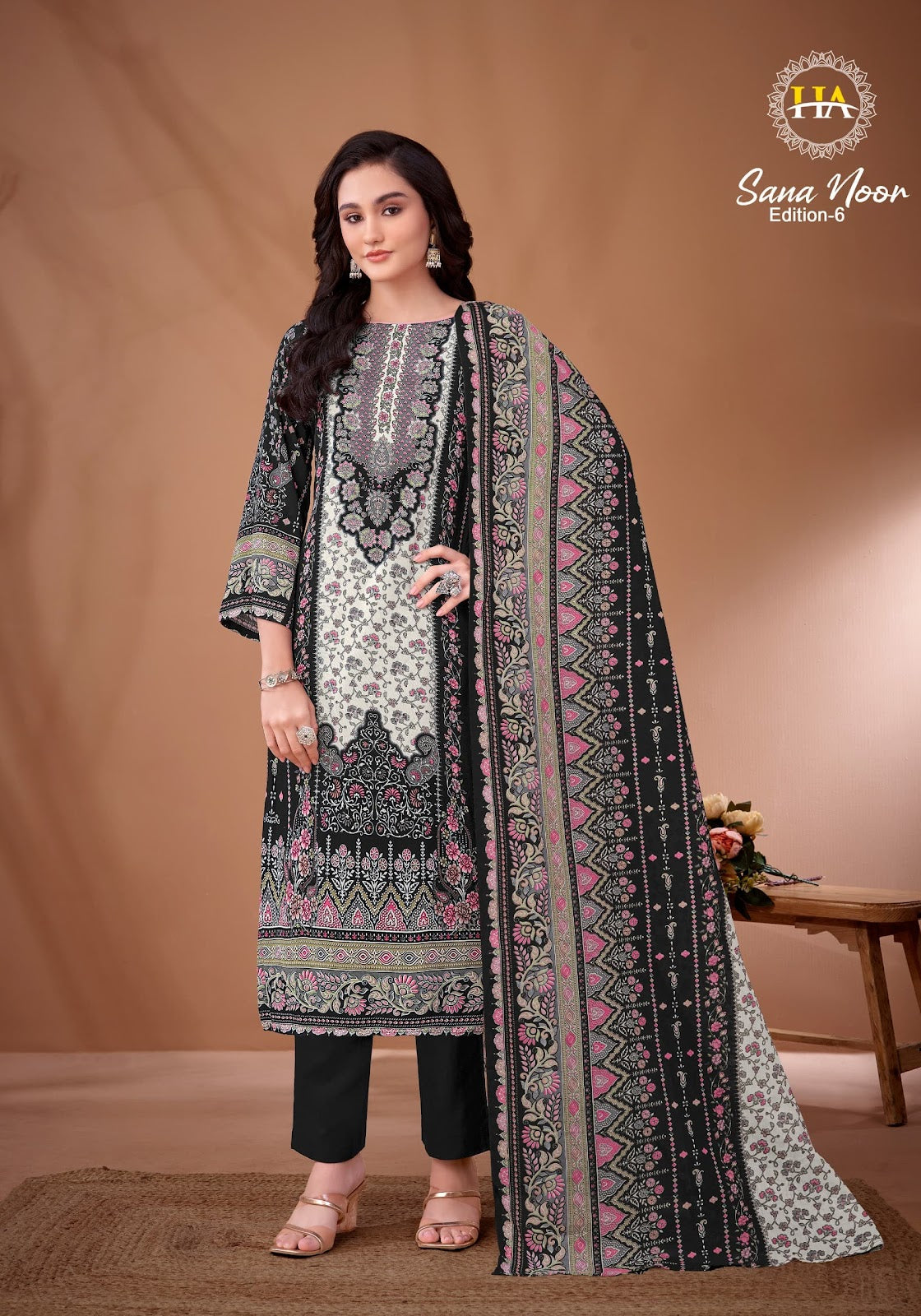 Sana Noor Edition 6 Harshit Fashion Viscose Reyon Karachi Salwar Suits Manufacturer Ahmedabad