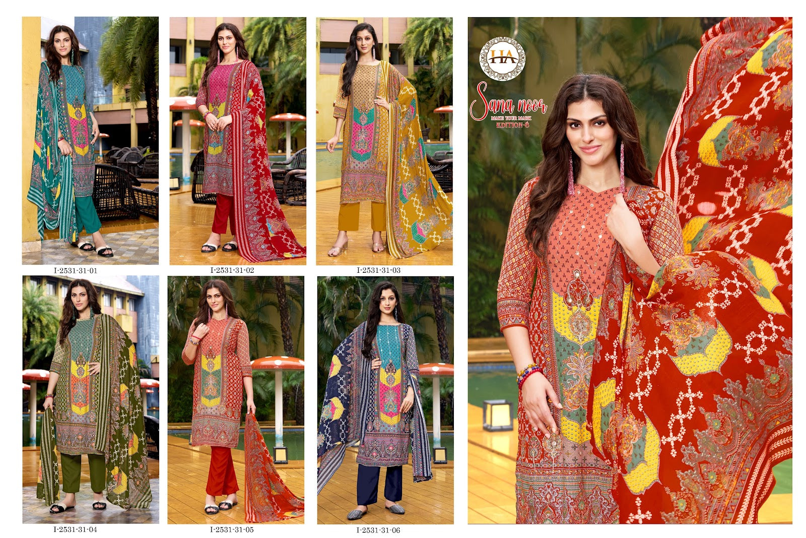 Sana Noor Edition 8 Harshit Fashion Pure Viscose Karachi Salwar Suits Wholesale Rate