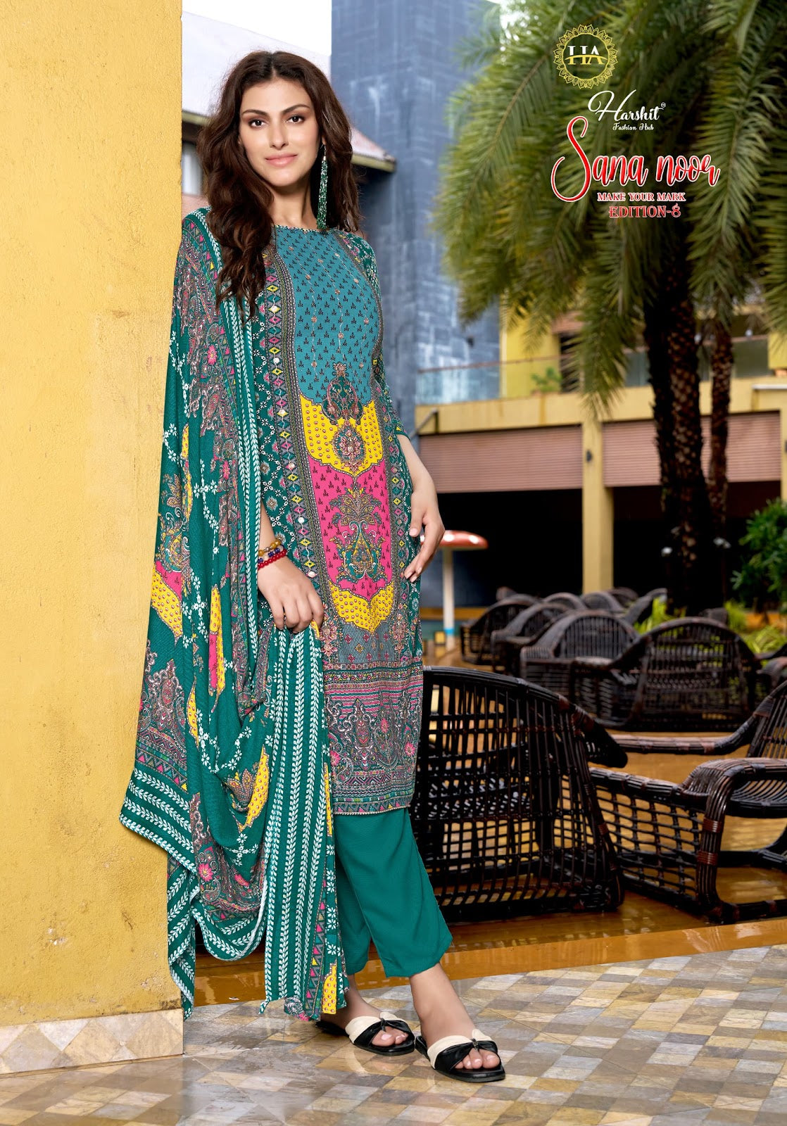 Sana Noor Edition 8 Harshit Fashion Pure Viscose Karachi Salwar Suits Wholesale Rate