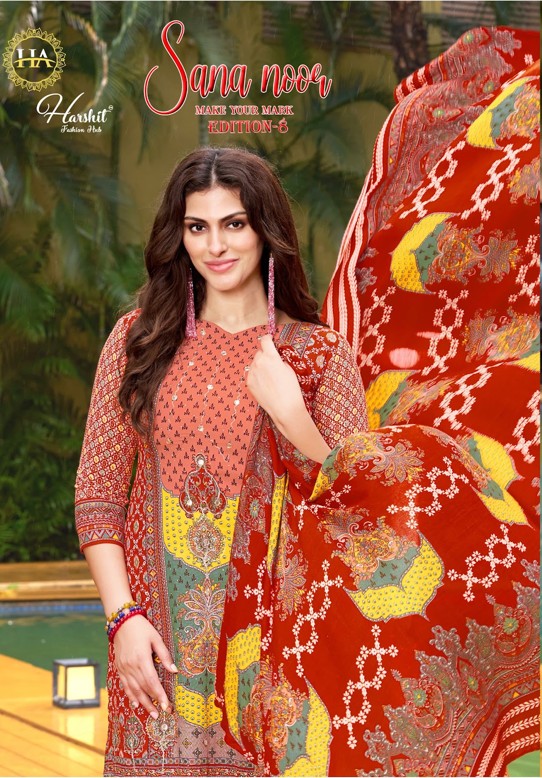 Sana Noor Edition 8 Harshit Fashion Pure Viscose Karachi Salwar Suits Wholesale Rate
