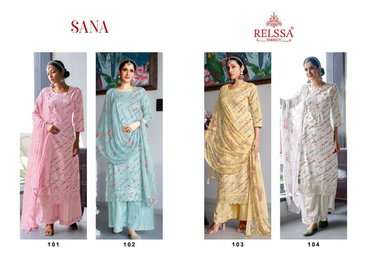 Sana Relssa Fabrics Cotton Pant Style Suits Wholesaler India