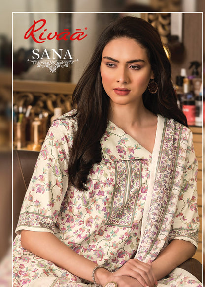 Sana Rivaa Cotton Pant Style Suits Wholesale Rate