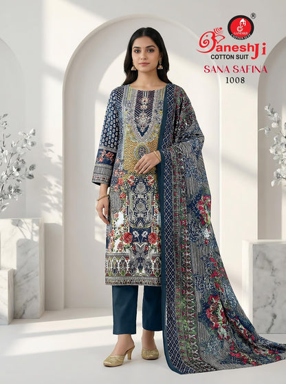 Sana Safina Vol 1 Ganeshji Mix Cotton Karachi Salwar Suits Exporter