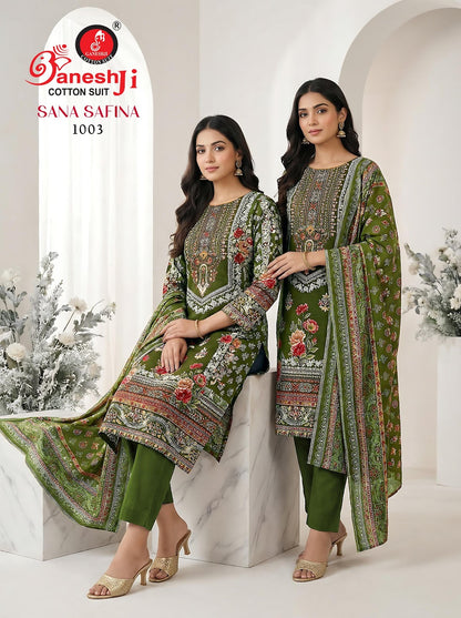 Sana Safina Vol 1 Ganeshji Mix Cotton Karachi Salwar Suits Exporter